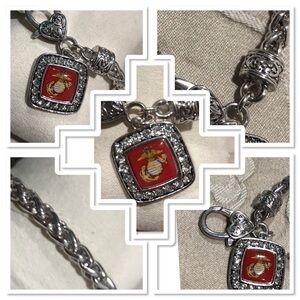 NWOT Stainless Steel Marines wife  military stunning bracelet